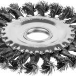 Щетка 125ммх22мм дисковая для УШМ, витая стальная проволока 0,5мм MIRAX 35140-125